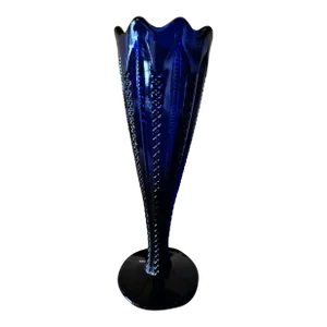 1970s Duncan & Miller Mardi Gras Vase, Pressed Glass