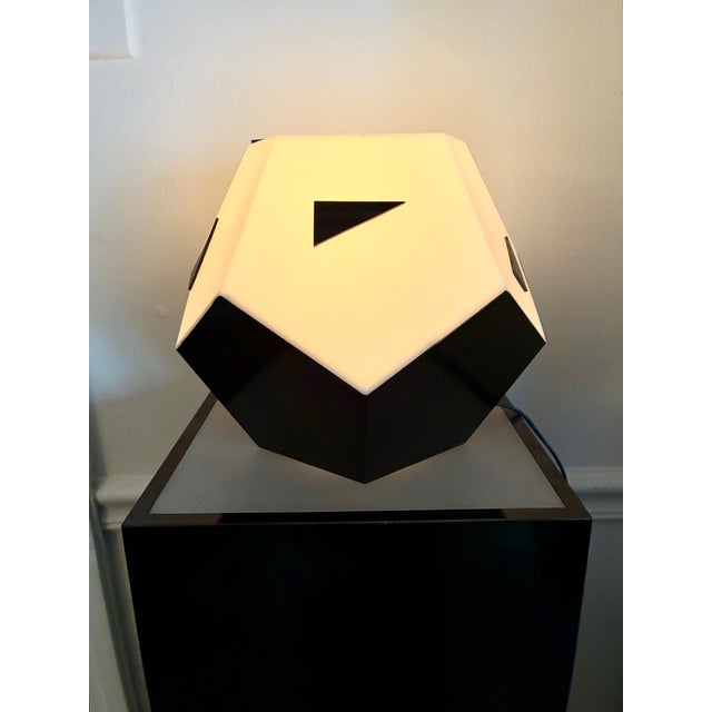 Mid-Century Modern Mid Century Modern Black White Plastic Table Lamp/ Vintage 1960s Atomic Space Age Mod Pentagon Shaped Desk Lamp For Sale - Image 3 of 8