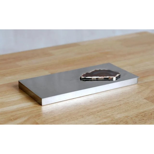 Silver Large Flat Metal Silver Box by Maria Pergay, France, 1970s For Sale - Image 8 of 10