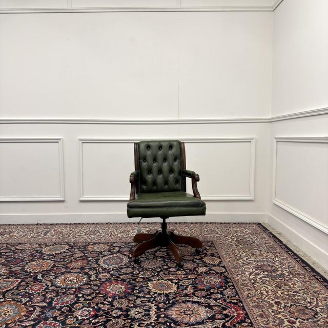Classic and Elegant | Antique office chairs in English, Classic and Chesterfield style. This beautiful office chair is the...