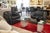 A pair of custom Classic Gallery club chairs. Each of these wonderful postmodern club chairs sport a smooth black leather...