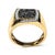 Contemporary Men's 10K Yellow Gold 1.00 Cttw Cushion Cluster Black and White Diamond Statement Ring (I-J Color, I2-I3 Clarity) - Ring Size 9 For Sale - Image 3 of 6
