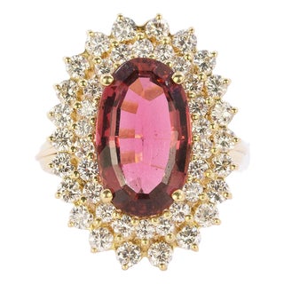 Late 20th Century 18k Rubelite Tourmaline Ring, Size 5 For Sale