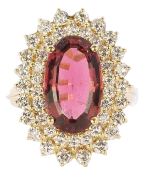 Late 20th Century 18k Rubelite Tourmaline Ring, Size 5