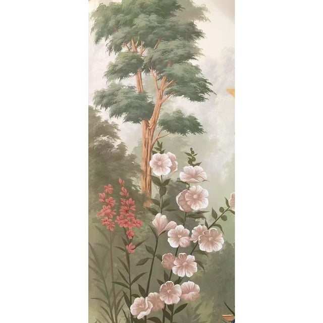 36" * H96" * 2ps, French Classical Palace Wallpaper, Roman Column and Peacock Mural, Vintage Garden Wall Covering For Sale - Image 4 of 5