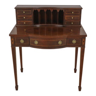 Baker Federal Style Inlaid Mahogany Writing Desk For Sale