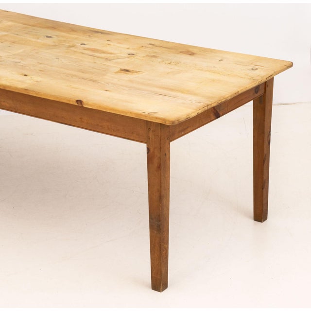 Wood French Country House Style Rustic Pine Work Table For Sale - Image 7 of 9