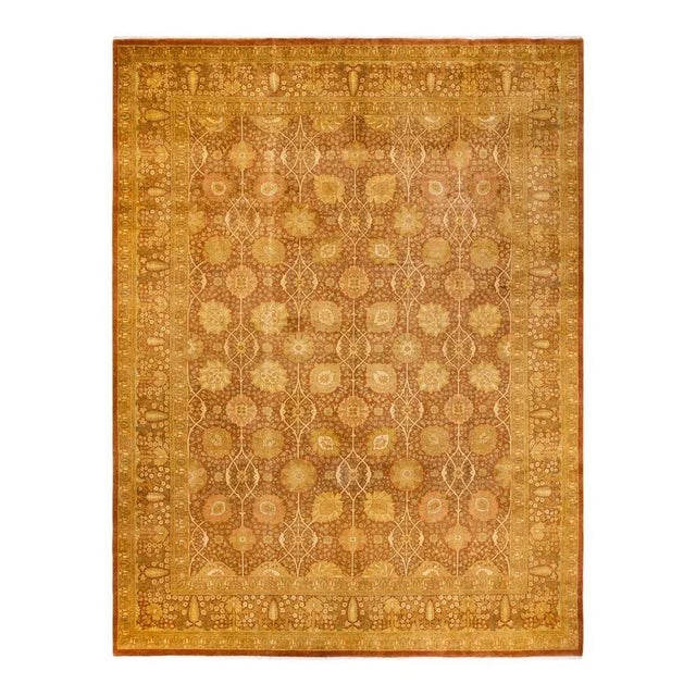 Orange Mogul, One-of-a-Kind Hand-Knotted Area Rug in Orange, 9' 3" x 12' 1" For Sale - Image 8 of 8