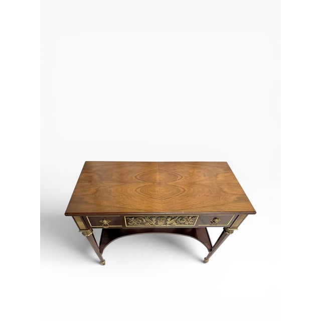 Wood John Widdicomb Neoclassical Mahogany Console Table With Gilt Bronze Mounts For Sale - Image 7 of 14
