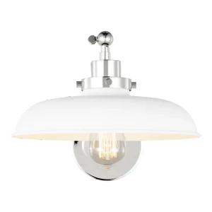 Chapman & Myers by Visual Comfort Studio Wellfleet Single Arm Wide Task Sconce, Matte White & Polished Nickel