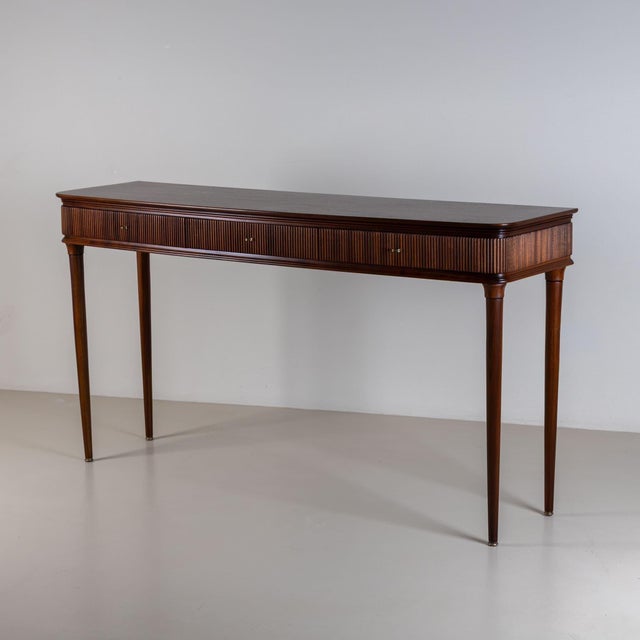 Brown Console Table, Italy, Mid-20th Century For Sale - Image 8 of 9