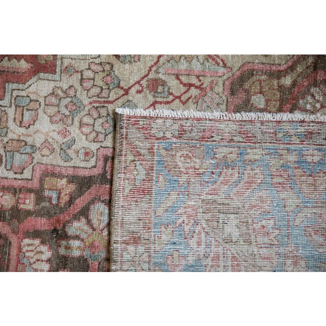Antique Distressed Sarouk Carpet - 7'1" x 10' For Sale - Image 11 of 12