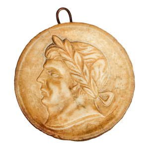 Marble Roman Emperor Neoclassical Antique Grand Tour Italian Plaque Medallion Sculpture
