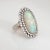 1960s Vintage Elongated 9ct Opal 2.25ct Diamond Ring 14k White Gold Sz 5.5 Cocktail For Sale - Image 5 of 6