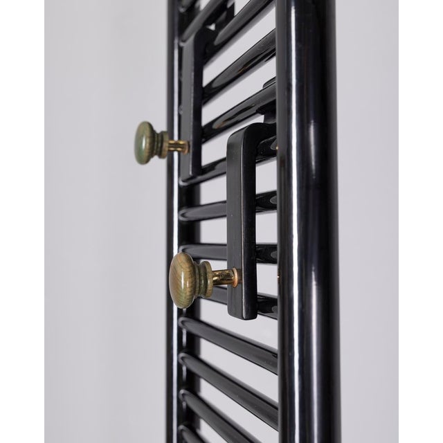 Black Vintage Italian Hall Cabinet with Coat Rack and Seat, 1970s For Sale - Image 8 of 11