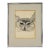 Vintage Pen and Ink Owl Drawing in Silver Frame For Sale