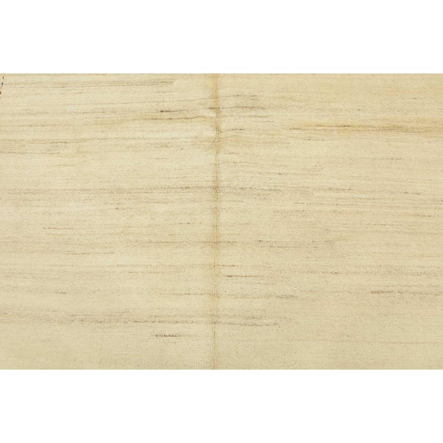 Gabbeh Rug 6’6” X 9’4” Ivory Wool Contemporary Hand-Knotted Carpet For Sale In Philadelphia - Image 6 of 14