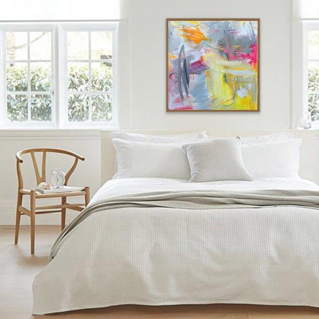 White "Partially Sunny" by Trixie Pitts Abstract Expressionist Oil Painting For Sale - Image 8 of 10