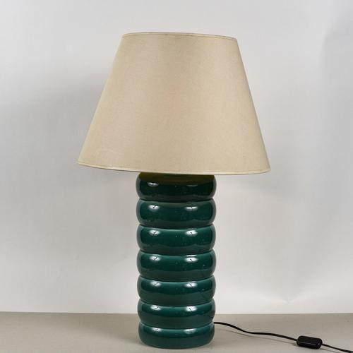 Green Vintage Italian Table Lamp in Green Ceramic, 1980s For Sale - Image 8 of 9