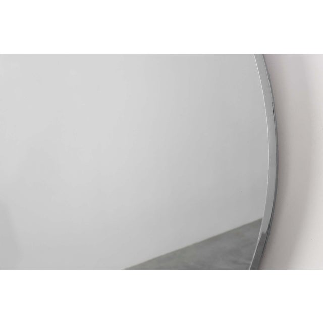 1920s Art Deco Oval Nickel‑Plated Metal Mirror, Belgium, 1925 For Sale - Image 5 of 10