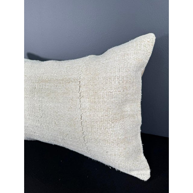 Turkish Hemp Pillow Cushion Natural Beige Pillow Cushion Cover 16" x 24" For Sale - Image 4 of 4