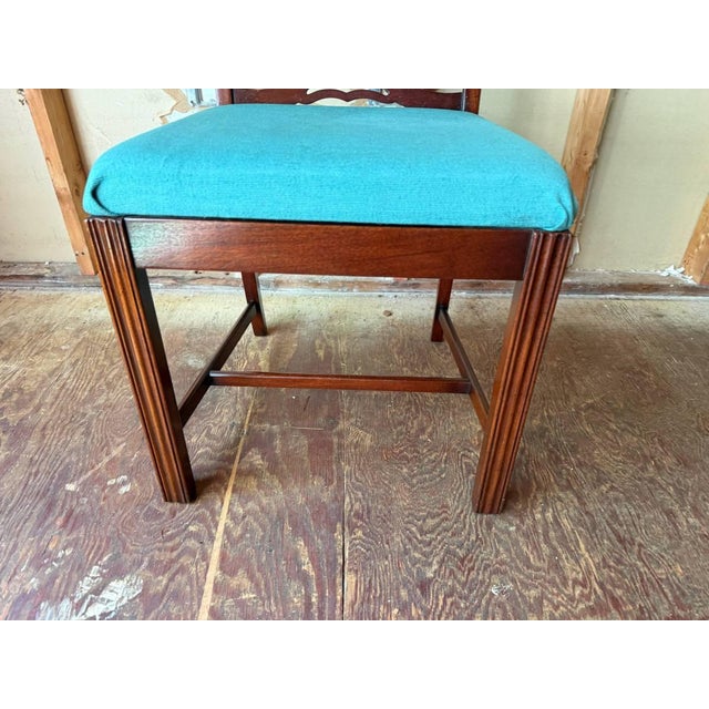 Vintage Georgian Chippendale Style Bowl Back High Ladder Back Dining Chairs. Set of 8 For Sale - Image 17 of 17