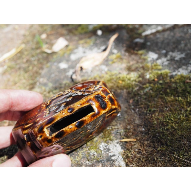 1900 French Ceramic Handbag Shaped Moneybox "Piggy" Bank For Sale - Image 4 of 11
