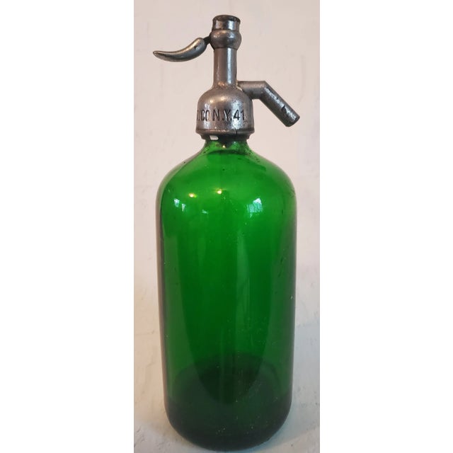 Antique Late 19th Century Victoria Bottle Company New York Soda Water Seltzer Water Bottle Green