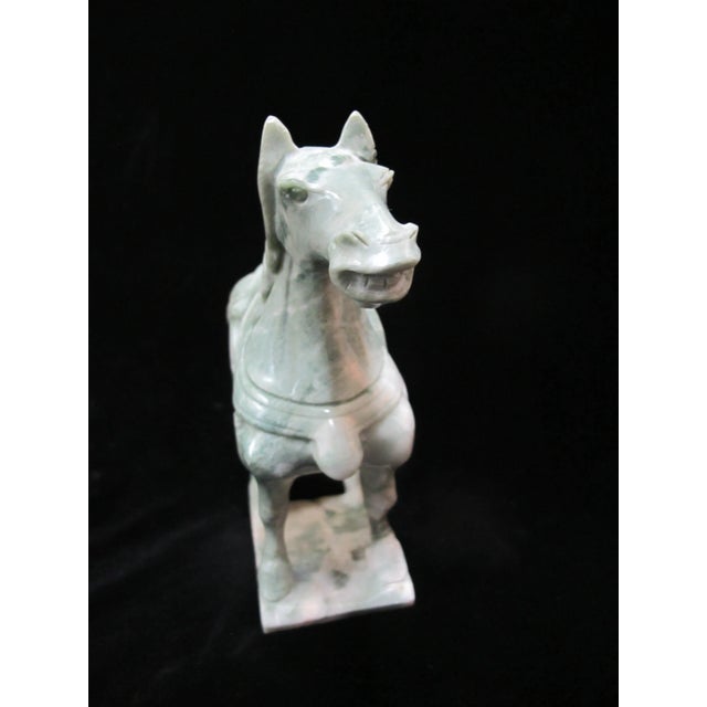 Chinese Tang Style Horse Carved Green Soapstone Figurine Sculpture For Sale In Portland, OR - Image 6 of 7