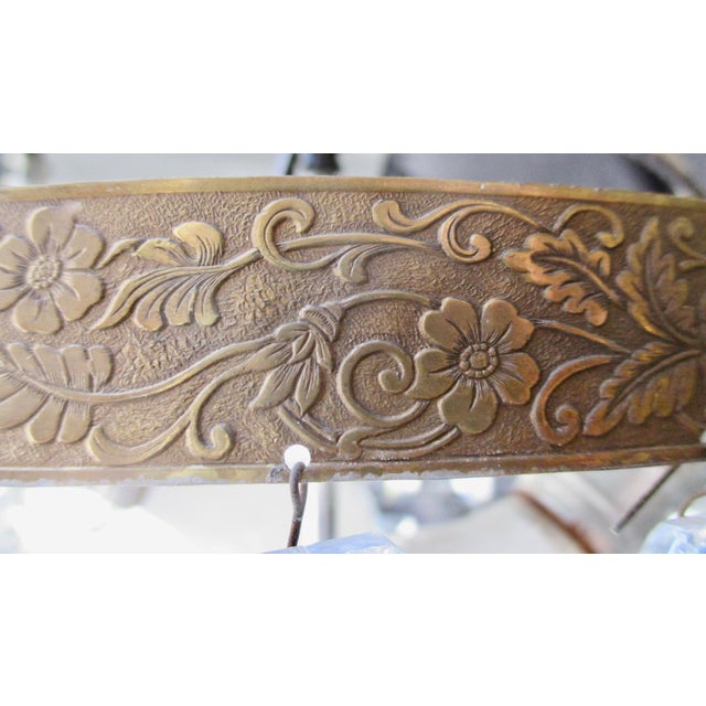 Bronze Early 20th Century Louis XVI Crystal Basket Flush Mount For Sale - Image 8 of 15