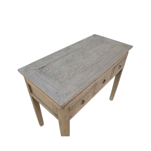 Vintage Chinese Bleached Elm Hall Table For Sale - Image 4 of 4