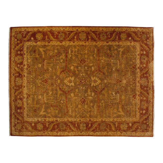 New Gold Wash Indian Oushak Design Rug - 9'9" X 13'3" For Sale