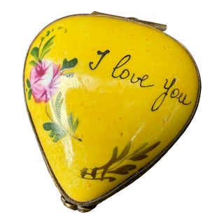 1980s French Limoges I Love You Heart Trinket Box For Sale