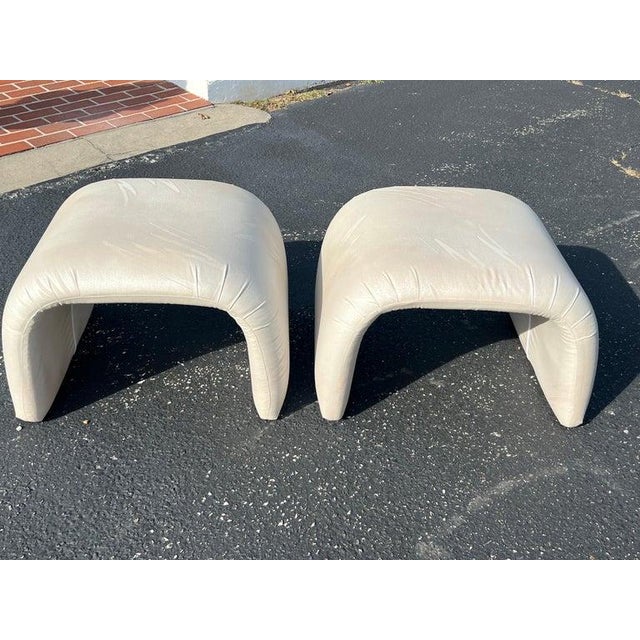 Pair of Post Modern Waterfall Ottomans For Sale - Image 9 of 18