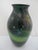 Suzanne Kindland Handblown Icefire Studio Art Glass Green Blue Mottled Vase For Sale - Image 4 of 12
