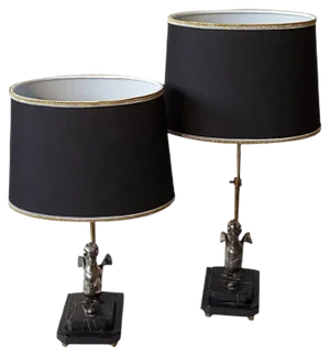 Vintage Metal Animal Telescope Table Lamps, Set of 2