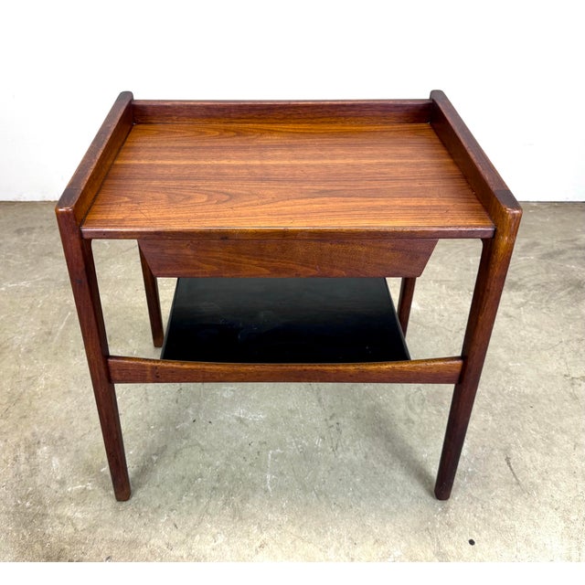 Jens Risom 1960’s Mid Century Modern Jens Risom Walnut Nightstand For Sale - Image 4 of 12