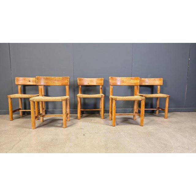 Pine Wood Dining Chairs by Rainer Daumiller for Hirtshals Savvaerk, 1970s, Set of 5 For Sale - Image 14 of 17