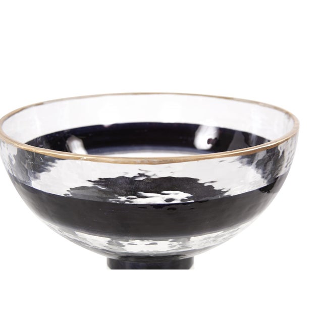 Contemporary Vector Pedestal Glass Bowl For Sale - Image 3 of 7