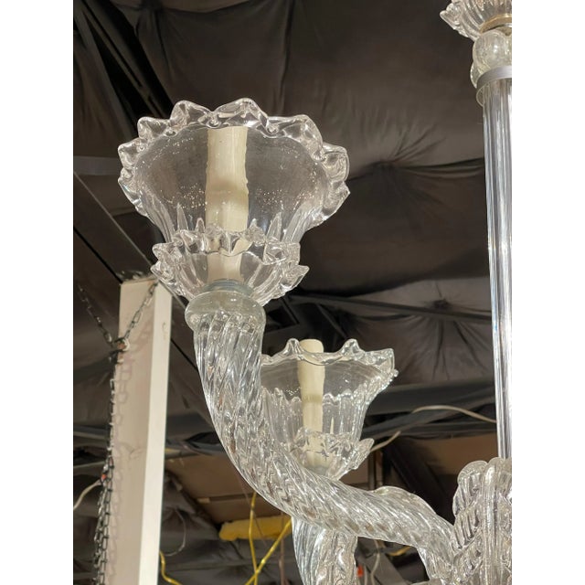 Mid 20th Century French Heavy Cut Glass Chandelier, circa 1940s For Sale - Image 5 of 7
