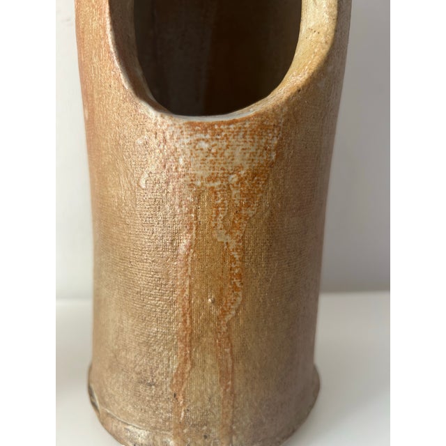 Vintage Pair of Wabi-Sabi Organic Studio Pottery Vessels For Sale In Miami - Image 6 of 12