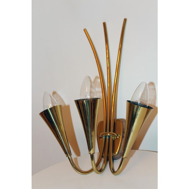 1950s Wall Lamp with Three Lights by Rupert Nikoll, 1950s For Sale - Image 5 of 8