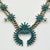 1960s Vintage Southwestern Zuni Native American Sterling & Turquoise Squash Blossom Beaded Necklace, 27” For Sale - Image 11 of 12