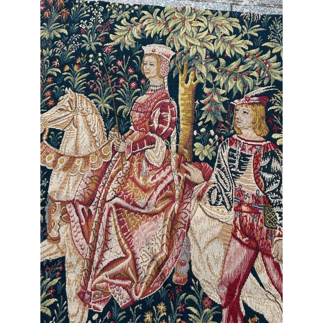 Vintage French Jacquard Tapestry with Noble Amazone Motif in the style of Aubusson, 1970s For Sale - Image 4 of 18