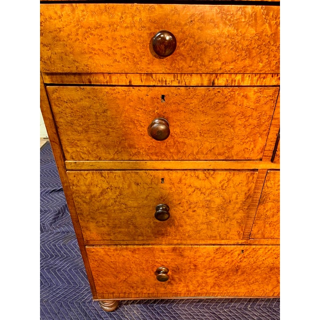 Antique Curly Maple Chest of Drawers, Late Federal Early Empire Period For Sale - Image 9 of 16