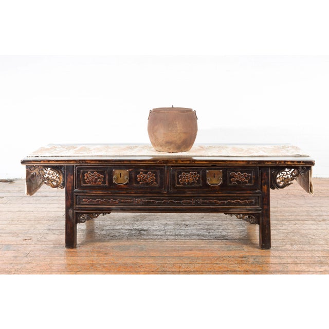 Japanese Meiji Period 1900s Distressed Iron Cooking Pot with Foliage Motifs For Sale - Image 4 of 12