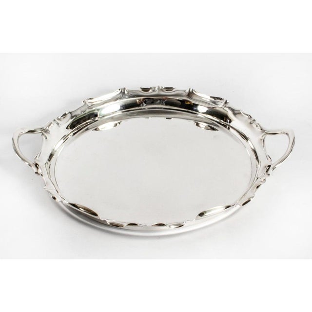 Victorian Silver Plated Tray from Walker & Hall, 1880 For Sale - Image 4 of 10