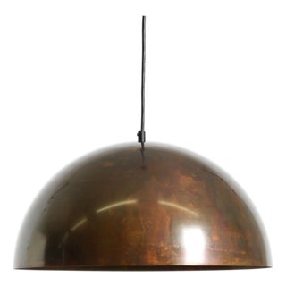 Large Space Age Pendant Lamp with Copper Shade by Beisl Leuchten, 1960s For Sale
