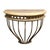 Aged Iron Demilune Console With Inset Teak Top For Sale - Image 4 of 4