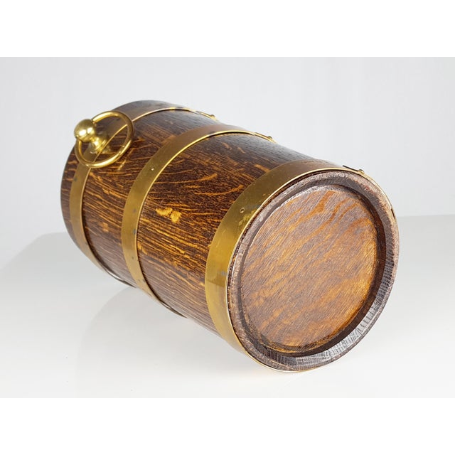 French Oak Aluminum and Brass Ice Bucket from Geraud Lafitte Ouvrier, 1950s For Sale - Image 6 of 9